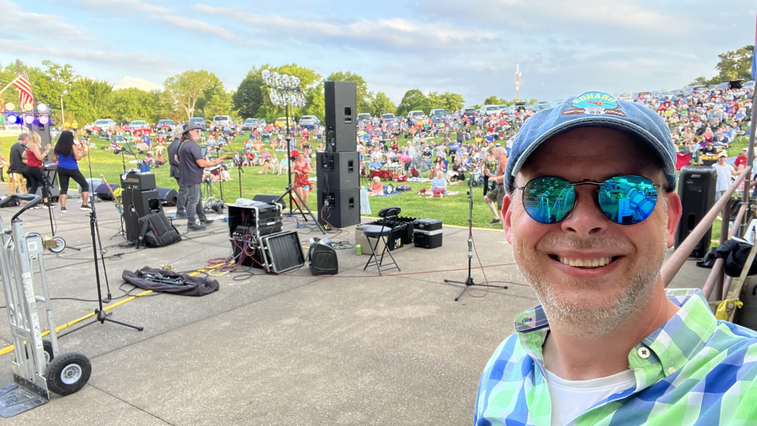 Shane Phenicie, taking a selfie on stage. 
