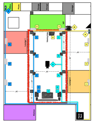 Slideshow of images showing the various professional AV equipment and system set up.